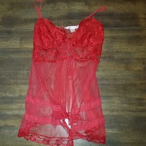 Victoria's Secret Red Lace Lingere Top Size Medium